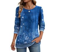 Zeagoo Maglietta da donna a maniche lunghe, girocollo, casual, casual, per l'autunno, con maniche a sbuffo