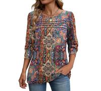 Zeagoo Maglietta da donna a maniche lunghe, girocollo, casual, casual, per l'autunno, con maniche a sbuffo