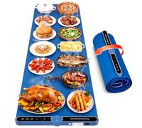 ZeahVeyora Grande stuoia di riscaldamento dell'alimento del silicone | 110 V US Plug Multi Temp Control, impermeabile arrotolabile per una facile conservazione, vassoio oversize 110 "× 15" per