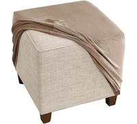 ZEaink Copri Pouf Elasticizzato Ottomano Poggiapiedi 40x40/80x80/60x60/50x50/45x45 Copertura Ottomana, Copri Pouf Quadrato in Velluto Lavabile,Copri Sgabello (Color : #2, Size : 45x45cm/18x18in)