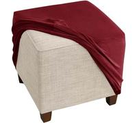 ZEaink Copri Pouf Elasticizzato Ottomano Poggiapiedi 40x40/80x80/60x60/50x50/45x45 Copertura Ottomana, Copri Pouf Quadrato in Velluto Lavabile,Copri Sgabello (Color : #8, Size : 45x45cm/18x18in)