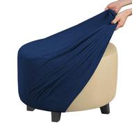 ZEaink Copri Pouf Rotondo Elasticizzato Fodera per Ottomana Copertura Dell'Ottomano Jacquard Copri Poggiapiedi Ottomano Pouf Rotondo Copertura per Poggiapiedi (Color : #19, Size : 60x60x40cm)