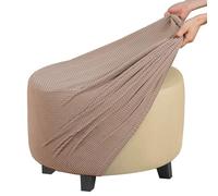 ZEaink Copri Pouf Rotondo Elasticizzato Fodera per Ottomana Copertura Dell'Ottomano Jacquard Copri Poggiapiedi Ottomano Pouf Rotondo Copertura per Poggiapiedi (Color : #21, Size : 70x70x45cm)