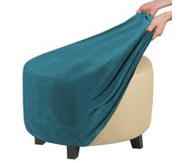 ZEaink Copri Pouf Rotondo Elasticizzato Fodera per Ottomana Copertura Dell'Ottomano Jacquard Copri Poggiapiedi Ottomano Pouf Rotondo Copertura per Poggiapiedi (Color : #11, Size : 90x90x45cm)