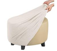 ZEaink Copri Pouf Rotondo Elasticizzato Fodera per Ottomana Copertura Dell'Ottomano Jacquard Copri Poggiapiedi Ottomano Pouf Rotondo Copertura per Poggiapiedi (Color : #24, Size : 60x60x40cm)