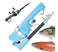 Zealburst EasyFish Folding Rod, 2026 New Easyfish Folding Rod with 21 Pcs Bait Set and 80m Fishing Line, Collapsible Telescopic Design for Fishing (Blue 3,without 21 Piece Set)