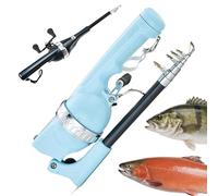Zealburst EasyFish Folding Rod, 2026 New Easyfish Folding Rod with 21 Pcs Bait Set and 80m Fishing Line, Collapsible Telescopic Design for Fishing (Blue 1,without 21 Piece Set)