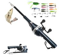 Zealburst Rod,2026 Upgraded Telescopic Fishing Pocket Rod with 21 Pcs Bait Set & 80m Fishings Line,Integrated Long Distance for Fishing Enthusiasts (Black)