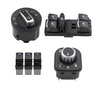 ZEALfix 6PCS Specchio, finestra e interruttore faro 5ND959857 5ND959565A 5ND941431B 5ND959855 Per VWS Jetta Golf GTI MK5 MK6 T Passat