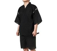 ZEALMAX Pigiama kimono da uomo in stile giapponese, in cotone e lino, per la casa e le vacanze, multicolore, M