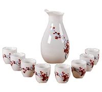 ZEALMAX Set di 9 bicchieri da sake in stile giapponese e brocche per amare vino e tè, C