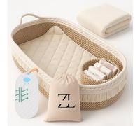 ZEAL'N LIFE Cestino fasciatoio con fasciatoio portatile, grande pacchetto con tappetino in schiuma spessa, fasciatoio impermeabile e portatile, 80 x 40 x 19 cm