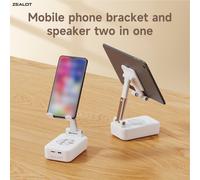 ZEALOT Z7 Portable Wireless Speaker & Phone Stand 1200mAh, IPX5, 52mm Speaker, Black/White