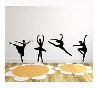 ZEALPLANT Adesivi murali in PVC con sagoma di ballerina, set di 7 adesivi per ballerina di danza classica, decalcomanie per la camera da letto delle ragazze dello studio di danza