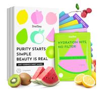 ZealSea Bellezza Pulita Maschera Viso Skincare, Minimalismo 15 Ingredienti Sheet Mask, Dopamine Color Design Face Mask, Spa Pigiama Party, Regalo Donne Adolescente Ragazza, Idratante Beauty Set, 21 Pz