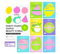 ZealSea Bellezza Pulita Maschera Viso Skincare, Minimalismo 15 Ingredienti Sheet Mask, Dopamine Color Design Face Mask, Spa Pigiama Party, Regalo Donne Adolescente Ragazza, Idratante Beauty Set, 7 Pz