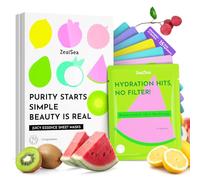 ZealSea Bellezza Pulita Maschera Viso Skincare, Minimalismo 15 Ingredienti Sheet Mask, Dopamine Color Design Face Mask, Spa Pigiama Party, Regalo Donne Adolescente Ragazza, Idratante Beauty Set, 14 Pz