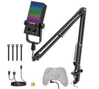 ZealSound Microfono da gioco per Xbox con braccio a braccio, microfono USB per PC, Mac, iPhone e Android, riduzione del rumore, silenziamento con un solo tocco, controllo del guadagno, monitoraggio a