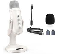 zealsound Microfono USB, k66 bianco perlato podcast Mic