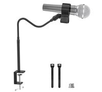 ZealSound Supporto compatto per microfono, salvaspazio, braccio flessibile a collo d'oca con adattatore da 1 cm a 1,6 cm, supporto per microfono da scrivania compatibile con Blue Snowball, SM58