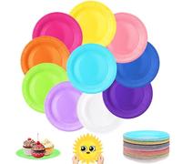 Zeawavsl 120 Pezzi Piatti Colorati, Piatto di Carta da Festa Colorato Intorno al Piatto, Piatto da 7 Pollici di Carta, Piatto di Compleanno per Bambini per Festival e Celebrazioni