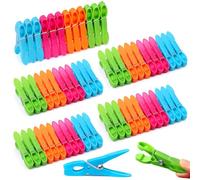 Zeawavsl 60Pcs Mollette per Bucato Antiscivolo, Mollette di Plastica Colorate, Forte Forza di Serraggio, Ottimo per Calze, Asciugamani, Vestiti