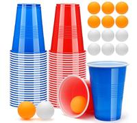 Zeawavsl Beer Pong Ping Pong Kit, Bicchieri da Beer Pong Contiene 50 Bicchieri e 12 Palline da Ping Pong, Bicchieri da Beer Pong da 500 ml Bicchieri da Beer Pong Riutilizzabili