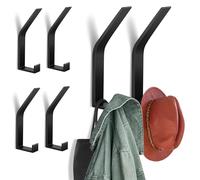 Zeawavsl Ganci Appendiabiti Confezione da 6, Ganci per Pannelli Acustici, Viti Invisibili, Appendiabiti Moderno in Nero - Ideale per Giacche, Cappotti, Vestiti, Sciarpe, Borse e altro ancora (Black)