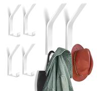 Zeawavsl Ganci Appendiabiti Confezione da 6, Ganci per Pannelli Acustici, Viti Invisibili, Appendiabiti Moderno in Nero - Ideale per Giacche, Cappotti, Vestiti, Sciarpe, Borse e altro ancora (White)