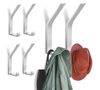 Zeawavsl Ganci Appendiabiti Confezione da 6, Ganci per Pannelli Acustici, Viti Invisibili, Appendiabiti Moderno in Nero - Ideale per Giacche, Cappotti, Vestiti, Sciarpe, Borse e altro ancora (Silver)