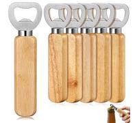 Zeawavsl Set apribottiglie in legno, Set apribottiglie da 6 pezzi, Design naturale, Apribottiglie personalizzato per uomo, Apribottiglie in legno per bar di casa