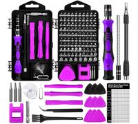 Zeawavsl Set di Cacciaviti Meccanici di Precisione 122 in 1 con Spazzolino Piccolo - Kit di Strumenti di Riparazione per Telefoni Cellulari per Smartphone, Laptop, Fotocamere, Occhiali (Purple)