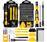 Zeawavsl Set di Cacciaviti Meccanici di Precisione 122 in 1 con Spazzolino Piccolo - Kit di Strumenti di Riparazione per Telefoni Cellulari per Smartphone, Laptop, Fotocamere, Occhiali (Yellow)