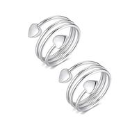 Zeayebsr 1 Paio Anelli magnetici in Rame per Donne e Uomini per artrite, Sollievo dal Dolore, Terapia, magnete, 100% Solido Rame Puro, Misura Regolabile,Anello Argento 925 Donna