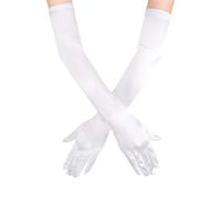 Zeayebsr 1 paio Quel Guanti Donna,guanti bianchi，guanti bianchi lunghi， Guanti Lunghi Donna, Guanti Donna Eleganti, Guanti da Sera per Matrimoni Festa in Maschera Carnevale，guanti lunghi halloween