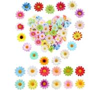 Zeayebsr 100 PCS Margherite Finte Piccole Teste di Margherite Fiori Decorativi Artificiali Fiori Finti Margherita Seta per Artigianato Fai-Da-Te Decorazioni Matrimoni Feste Ghirlande Scrapbook