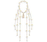 Zeayebsr 1pcs Fascia per Capelli Hippie A Fiori Fascia per Capelli con Girasole Corona Floreale Boho Behemain Copricapo Hippie Margherita Beige con Perline Regolare Fasce per Capelli Accessori