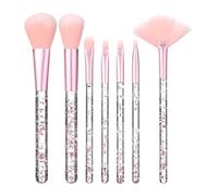 Zeayebsr 7 Pezzi Pennelli Make Up, Ventaglio Pennelli Trucco Premium Set, Accessori Cosmetici Professionale con Borsa Cosmetica, per Fondotinta Correttori Ombretti e Sopracciglio, Idee Regalo