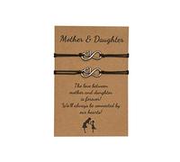 Zeayebsr Set di 2 bracciali per mamma e figlia Set di bracciali a cuore Gioielli Regali di compleanno Bracciali regolabili fatti a mano Desiderio di gioielli regalo per la figlia di madre