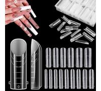 Zeaying 150 Pezzi Punte per Unghie Finte, Tips per Gel Acrilico, Copertura Totale Quadrate Finte Punta Unghie, Unghie a Trasparente a Copertura, per DIY Nail Art Stile Ballerina, Salone di Bellezza