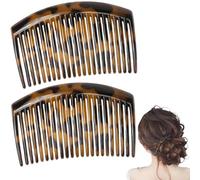 Zeaying 2 Pezzi Pettine francese laterale vintage, Pettine per Capelli Laterali in Plastica, Capelli Lisci Pettine per Capelli Laterali, Con 23 Denti Accessori, For Fine Hair Accessories Women Girls