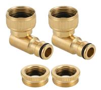 Zeaying 2 Raccordi per Rubinetto in Ottone Angolato da 1/2" e 3/4", Connettore Rubinetto da Giardino a 90 Gradi, Accoppiatore Rotante Femmina a 360°, Adattatore per Rubinetto da Giardino, Adattatore