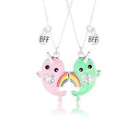 Zeaying Collane Bff per 2,con ciondolo a forma di delfino,collana con ciondolo a forma di cuore,collana magnetica,regali di San Valentino,regali a forma di cuore