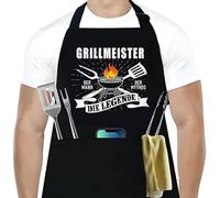 Zeaying Grembiule Barbecue Uomo,Regolabile Grembiule Cucina Uomo,Grembiule Personalizzato con Tasche,Grembiule Cucina Nero Impermeabile,Regalo di Compleanno per Papà, Fidanzato, Marito, Fratello