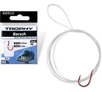Zebco - Amo da pesca per pesce persico di alta qualità, con lenza pre-legata, 4 pezzi, colore: Rosso