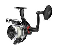 Zebco Verge - Mulinello da pesca Spinning, misura 60, per recuperare la mano destra o sinistra, pre-bobinato con lenza Zebco da 9,1 kg, nero (confezione a vongola)