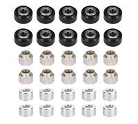 Zeberoxyz 10pezzi piccola puleggia V-Slot Kit ruote con doppio cuscinetto+10pezzi colonna eccentrica esagonale+10pezzi colonna di isolamento rotonda per parti di stampanti 3D