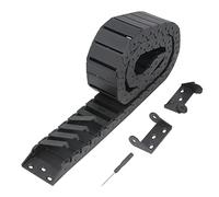 Zeberoxyz 15 x 50 mm, lunghezza catena da traino, 1 m, interno aperto, tipo nero, flessibile, in plastica R28 con 1 kit di connettori terminali