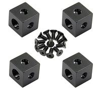 Zeberoxyz 4 pz staffa angolare cubo nero con viti serie 2020 alluminio blocco cubo per slot 6 mm profilo estrusione accessori stampante 3D (4 pz cubo angolo con viti)