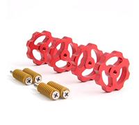 Zeberoxyz 4PZ Aggiornamento Rosso Alluminio Mano Twist Livellamento Dado Diameter38mm+Hot Bed Die Spring+M4x40mm Viti per CR-10/10S/Ender 3/3 Pro/Ender5 (diametro 38mm-alluminio)